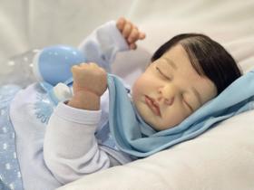 Bebê Reborn Menino Dormindo Recém Nascido Silicone Banho