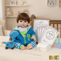 Bebe Reborn Menino Girafinha Realista 46cm Com Acessórios