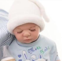 Bebê Reborn Menino H.B olhos fechado Membros Silicone