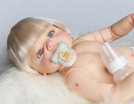 Bebê Reborn Menino Loiro Silicone 55 cm Pronta Entrega