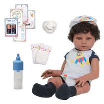 Bebê Reborn Menino Negro 46cm Com Roupa Aviãozinho Fofo