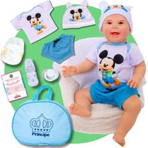 Bebê Reborn Menino Original Mazie Realista de Silicone Pode Dar Banho e Bolsa Maternidade