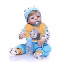 Bebê Reborn Menino Realista 100% Silicone 57cm - Bento Loiro