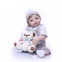 Bebê Reborn Menino Realista 100% Silicone 57cm - Gael