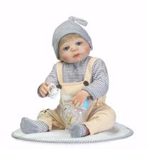 Bebê Reborn Menino Realista 100% Silicone 57cm - João Bebê Reborn Menino Realista 100% Silicone 57cm - João