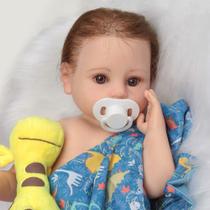 Bebê Reborn Menino Realista 100% Silicone Fio a Fio + Itens