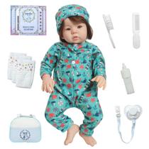 Bebê Reborn Menino Realista Cabelo Fio a Fio Com Bolsa