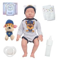 Bebê Reborn Menino Realista Dormindo Patrulha Canina Itens