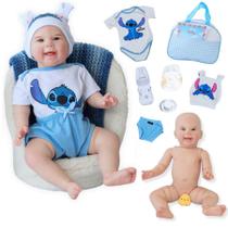 Bebê Reborn Menino Realista Original Articulado Corpo de Silicone Com Bolsa Maternidade - VR TOYS
