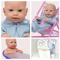 Bebe Reborn Menino Realista Pagão Azul Com Carrinho 11 Itens Bebe Reborn Menino Realista Pagão Azul Com Carrinho 11 Itens