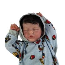Bebe reborn menino recem nascido cabelo fio a fio