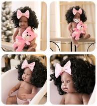 Bebê Reborn Original Linda Menina Cabelo Afro 100% Silicone Meu Xodó