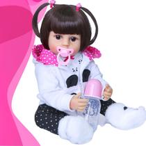 Bebe Reborn Panda De Silicone Marca New Happy Com Pelúcia Bebe Reborn Panda De Silicone Marca New Happy Com Pelúcia