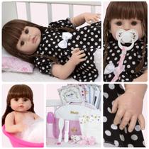 Bebê Reborn Princesa 100% Silicone Enxoval Completo 20 Itens