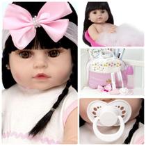 Bebê Reborn Princesa Laura 100% Silicone Realista 20 Itens