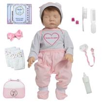 Bebê Reborn Princesa Lívia Cabelo Fio a Fio Pode Molhar