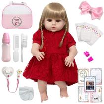 Bebe Reborn Princesa Nicole Baby Loira Com Bolsa Acessórios