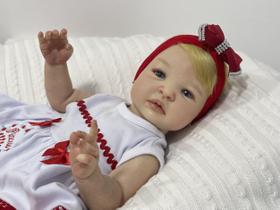 Bebê Reborn Princesa Realista Corpo Inteiro Vinil Silicone Articulado Toma Banho 51cm, 1.8kg Enxoval Completo PRONTA ENTREGA