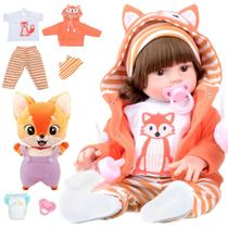 Bebê Reborn Raposa Corpo de Silicone Pode dar Banho NewHappy