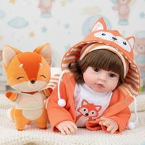 Bebê Reborn Raposa Corpo de Silicone Pode dar Banho NewHappy