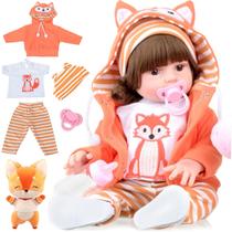 Bebê Reborn Raposa Corpo de Silicone Pode dar Banho NewHappy