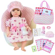 Bebê Reborn Realista 100% Silicone Com Kit e Bolsa de Maternidade