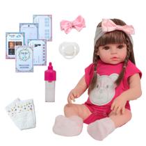 Bebê Reborn Realista 100% Vinil Siliconado Menina C/ Macacão Bebê Reborn Realista 100% Vinil Siliconado Menina C/ Macacão