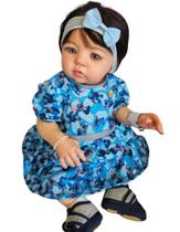 Bebê Reborn Realista Abigail Vinil com vestidinho do Stitch