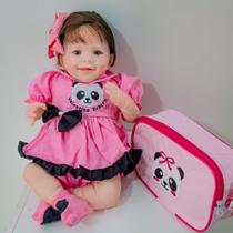 Bebê Reborn Realista April Olho Aberto - Boneca Vinil com Corpo Para Banho - Brinquedo