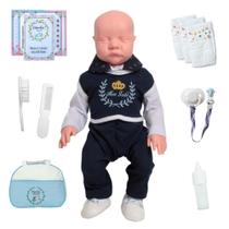 Bebê Reborn Realista Azul com Bolsa Acessórios e Fraldas Bebê Reborn Realista Azul com Bolsa Acessórios e Fraldas