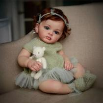 Bebê Reborn Realista Brastoy Boneca de Silicone Kit Conjunto de Roupa Chupeta Mamadeira e Pelúcia Original Completo