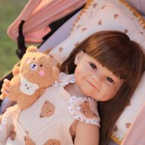 Bebê Reborn Realista Brastoy Boneca ou Boneco Silicone Kit Conjunto de Roupa Chupeta Mamadeira e Pelúcia Original Completo