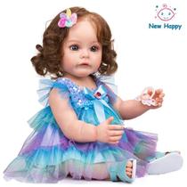 Bebê Reborn Realista Corpo de Silicone 48 Centímetro New Happy