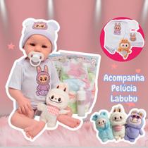 Bebê Reborn Realista Corpo de Silicone Com Pelúcia Kit Itens