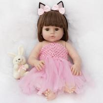 Bebe Reborn Realista de Silicone Coelhinha Linda Enxoval