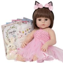 Bebê Reborn Realista De Silicone Girafinha Banho 9 Itens Bebê Reborn Realista De Silicone Girafinha Banho 9 Itens