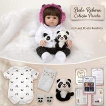 Bebê Reborn Realista De Silicone Girafinha Banho 9 Itens