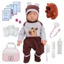 Bebe Reborn Realista Fio a Fio Roupa Capivara Envio Imediato