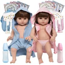 Bebê Reborn Realista Gêmeos Casal Enxoval Completo Bolsa - Cegonha Reborn Dolls