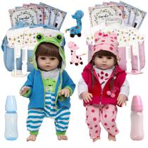 Bebe Reborn Realista Gêmeos Casal Girafinha Enxoval Completo Bebe Reborn Realista Gêmeos Casal Girafinha Enxoval Completo