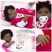 Bebe Reborn Realista Girafa Negra Com Itens Envio Imediato Bebe Reborn Realista Girafa Negra Com Itens Envio Imediato