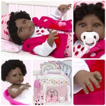 Bebe Reborn Realista Girafinha Menina Negra Enxoval Completo Bebe Reborn Realista Girafinha Menina Negra Enxoval Completo