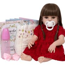 Bebe Reborn Realista Grande Corpo Vinil Pode Banho + Itens