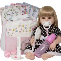 Bebe Reborn Realista Laura Loira Recém Nascida Itens Bolsa Bebe Reborn Realista Laura Loira Recém Nascida Itens Bolsa