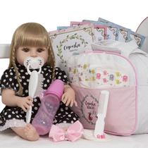 Bebe Reborn Realista Laura Loira Recém Nascida Itens Bolsa