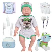 Bebê Reborn Realista Masculino 43cm Itens Patrulha Canina Bebê Reborn Realista Masculino 43cm Itens Patrulha Canina