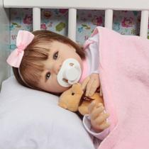 Bebê Reborn Realista Menina Abigail Cabelo Fio a Fio 48cm
