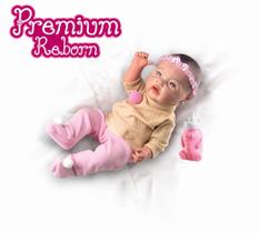 Bebê Reborn Realista Menina Baby Silicone Com Mamadeira - Milk Brinquedos
