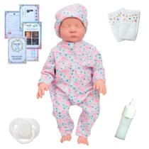 Bebe Reborn Realista Menina Carequinha Macacão Flamingo Bebe Reborn Realista Menina Carequinha Macacão Flamingo