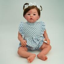 Bebê reborn realista menina com chupeta corpo silicone banho